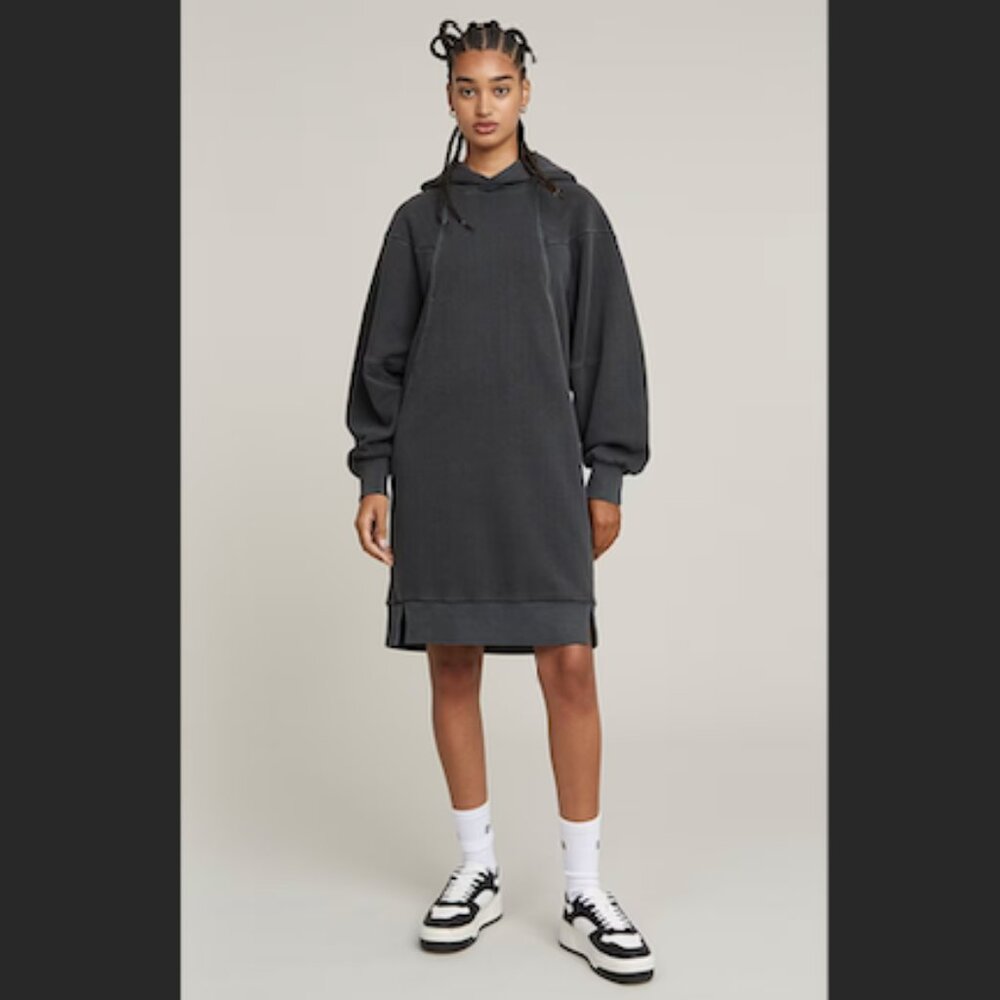 G-STAR ORIGINALS RAW WOMEN SWEATSHIRT  DRESS HOODED SIZE XL 100% Cotton Organic